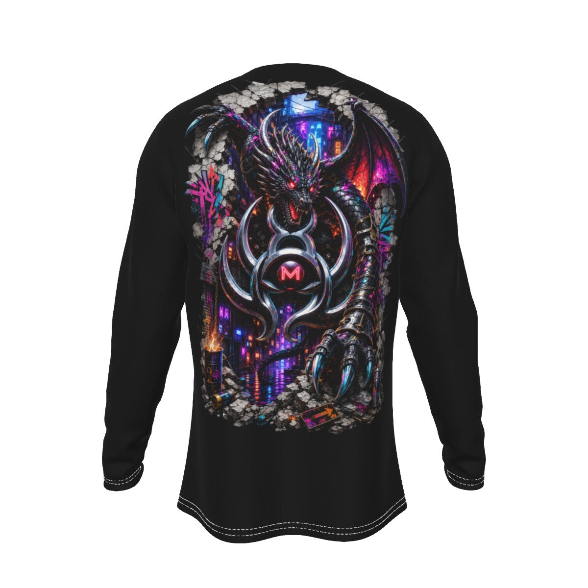 LKWP Neon Cyber Dragon Long-Sleeve Shirt – Life Knowledge Wisdom Power