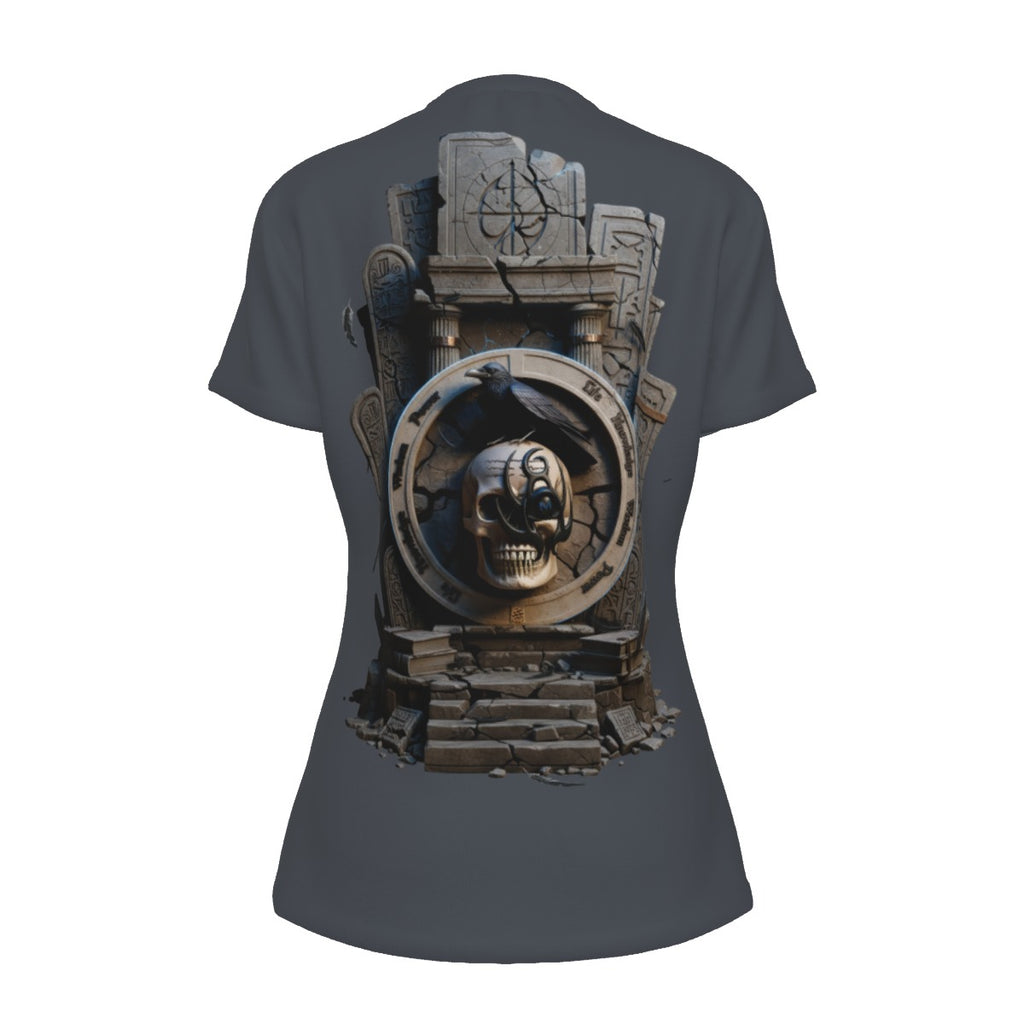 Ancient Sentinel Skull and Crow LKWP Women’s Cotton T-Shirt