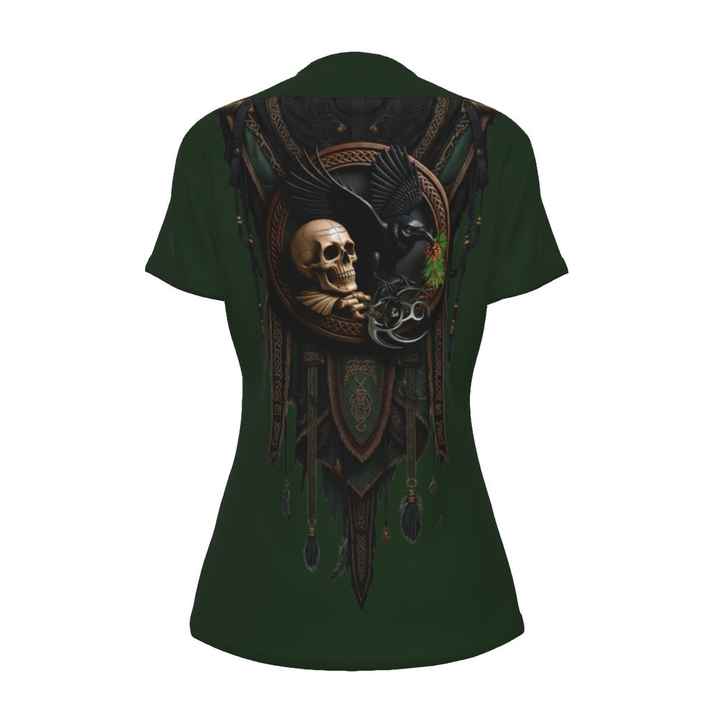 Raven Relic Skull and Crow LKWP Women’s Cotton T-Shirt