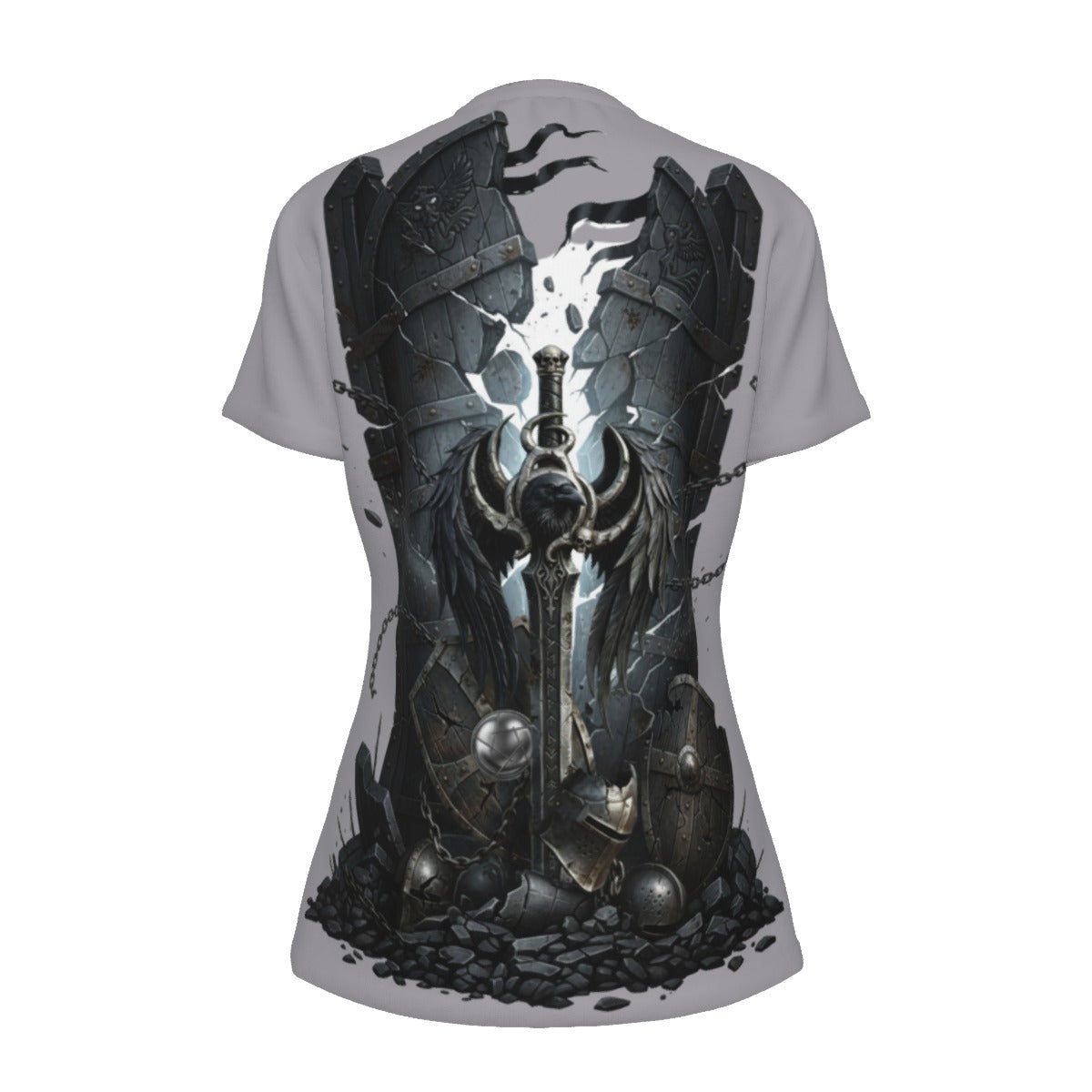 Shattered Guardian Skull and Crow LKWP Women’s Cotton T-Shirt