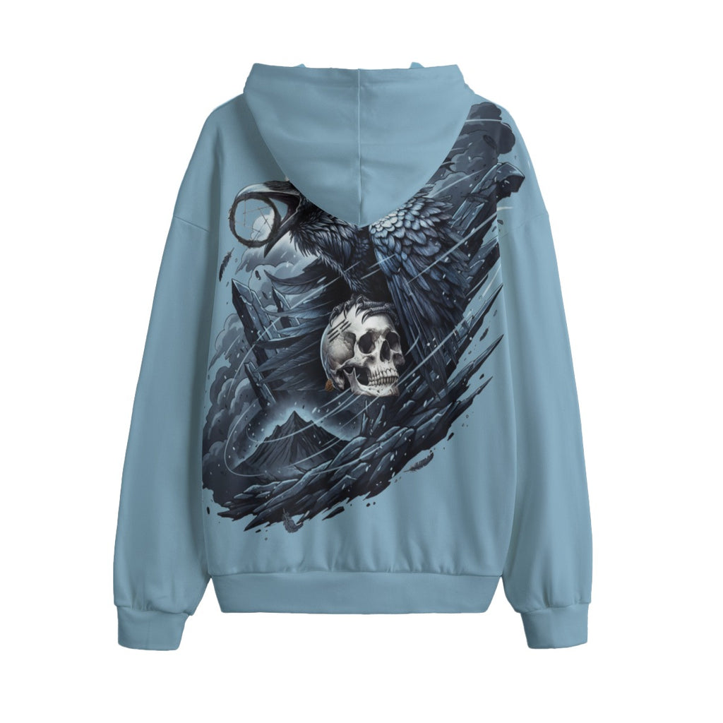 Frostbound Skull and Crow LKWP Hacci Fleece Hoodie