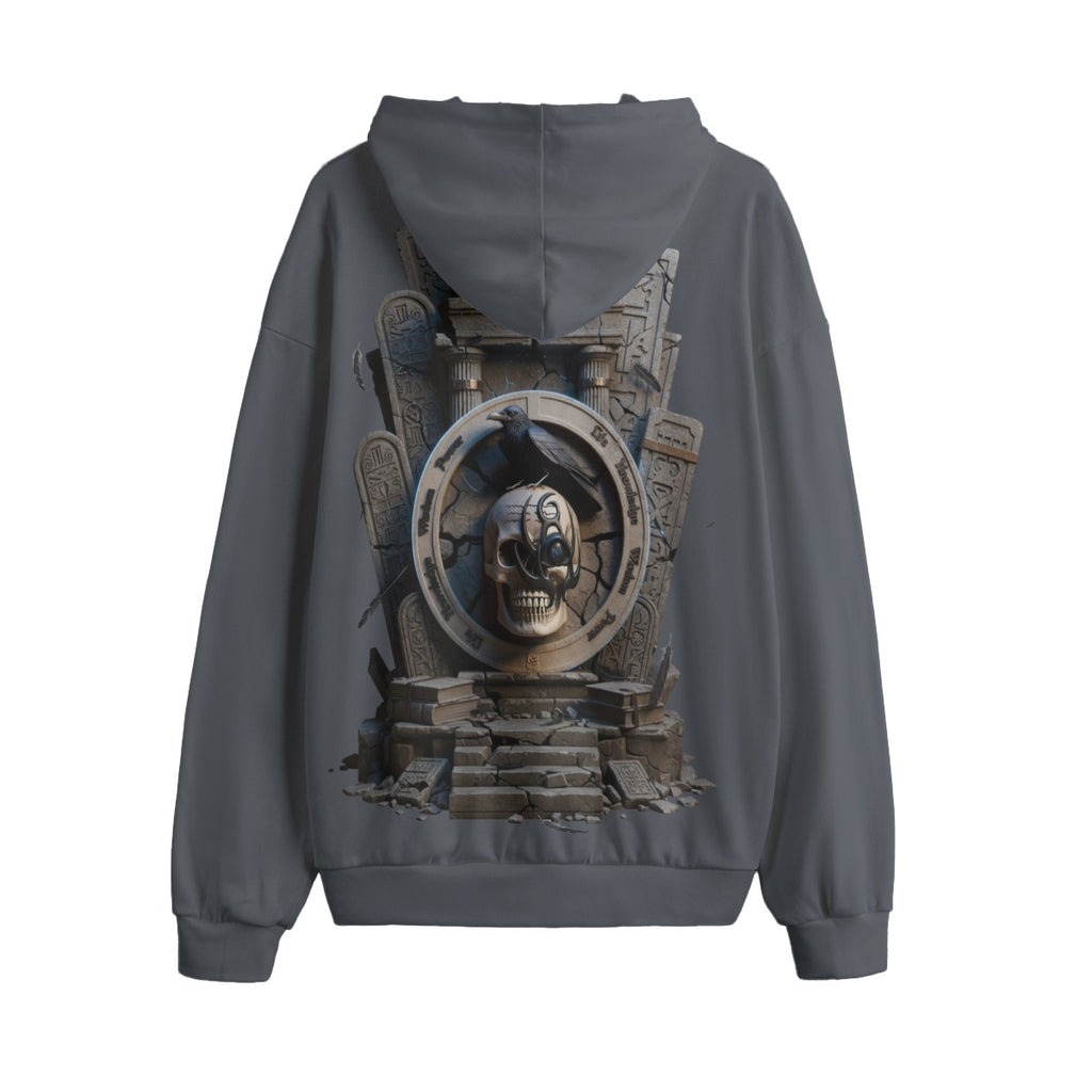 Ancient Sentinel Skull and Crow LKWP Hacci Fleece Hoodie