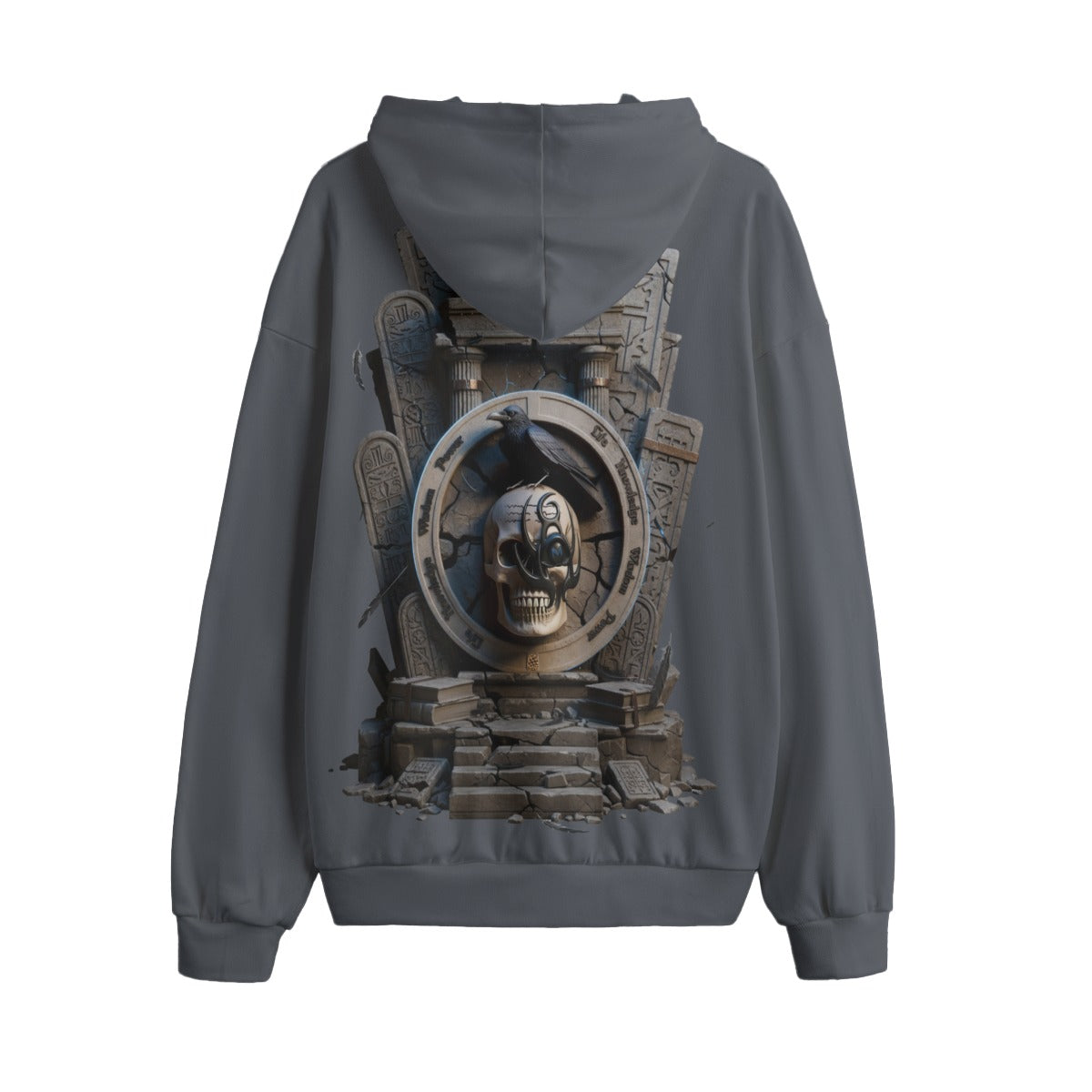 Ancient Sentinel Skull and Crow LKWP Hacci Fleece Hoodie
