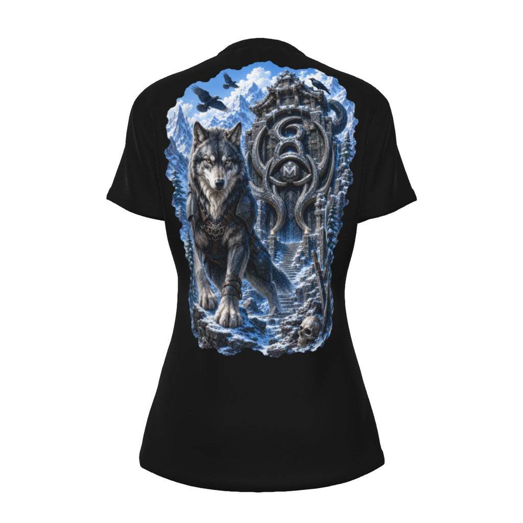 LKWP Frost Wolf Temple Women’s Cotton T-Shirt – Life Knowledge Wisdom Power