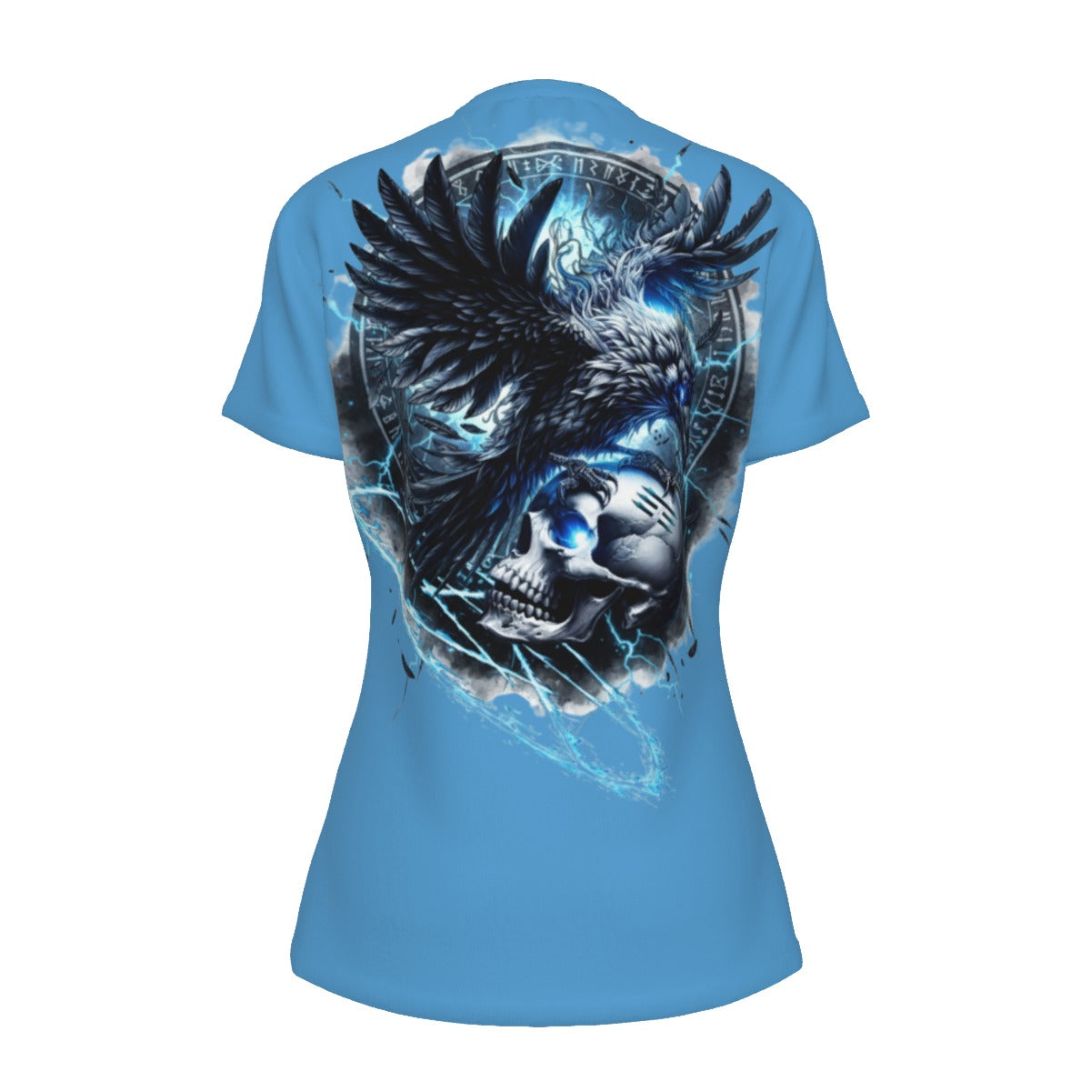 Electric Raven Skull and Crow LKWP Women’s Cotton T-Shirt