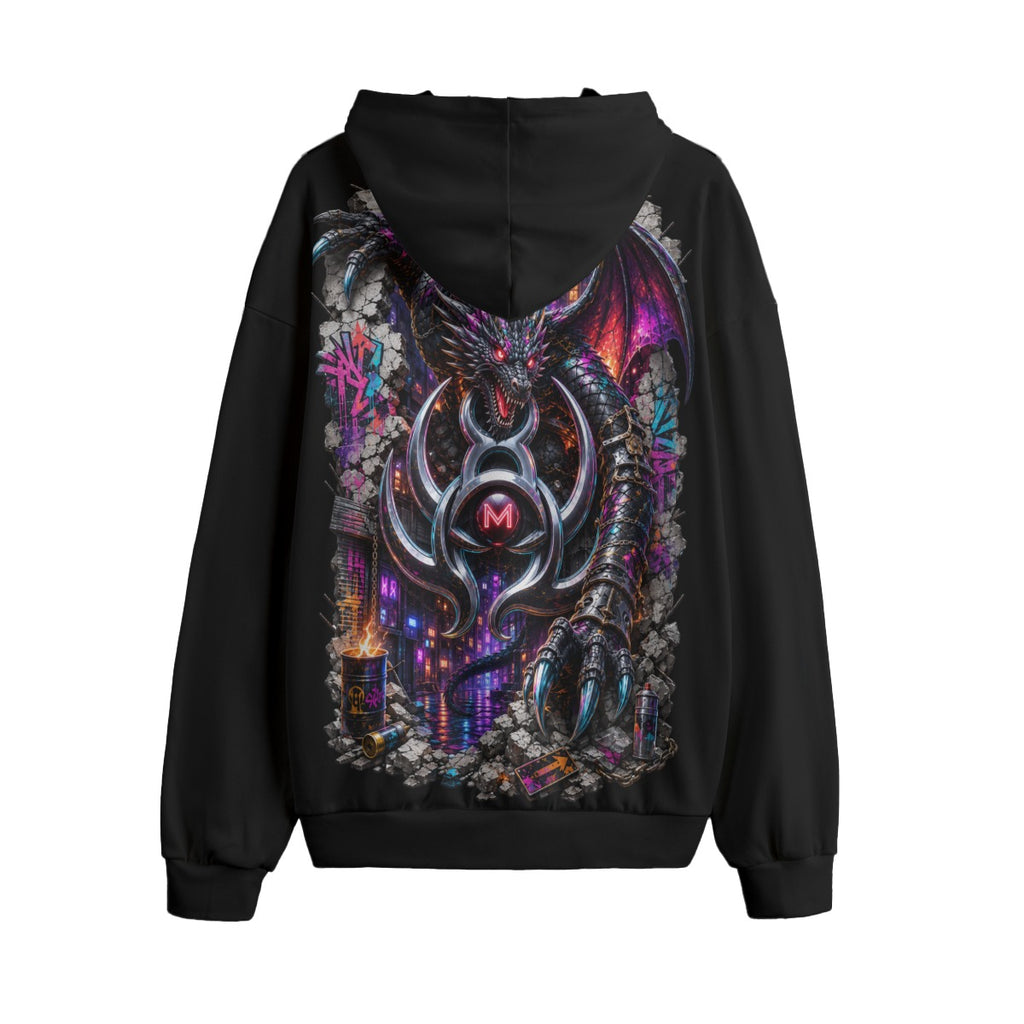 LKWP Neon Cyber Dragon Hacci Fleece Hoodie – Life Knowledge Wisdom Power