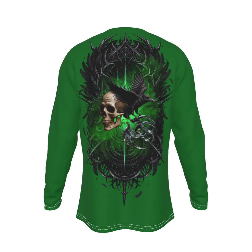 Emerald Omen Skull and Crow LKWP Long-Sleeve Shirt