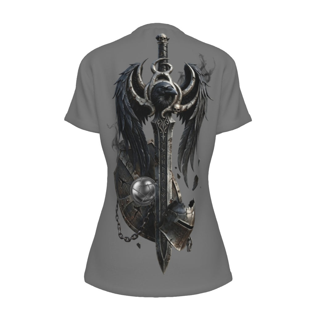 All-Over Print Women's Round Neck T-Shirt | 190GSM Cotton