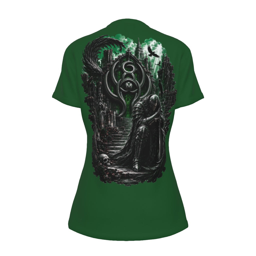 LKWP Emerald Cathedral Knight Women’s Cotton T-Shirt – Life Knowledge Wisdom Power