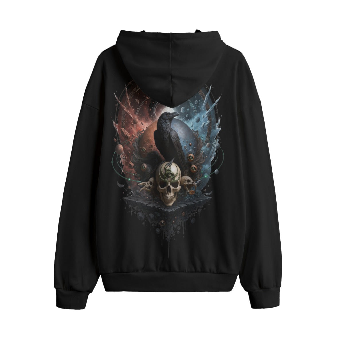 Cosmic Balance Skull and Crow LKWP Hacci Fleece Hoodie