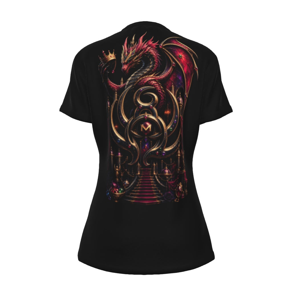 Women’s Crimson Dragon Throne LKWP Cotton Graphic T-Shirt