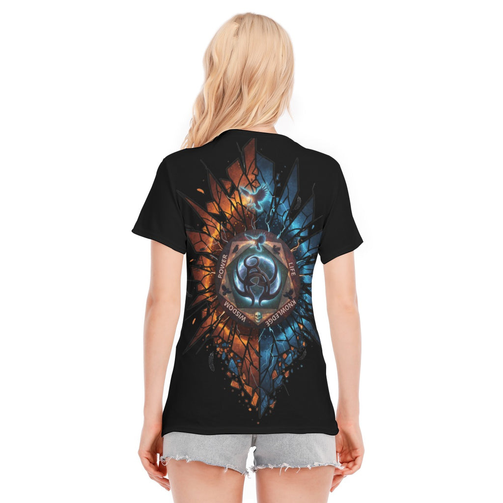 Shattered Elements Skull and Crow LKWP Women’s Cotton T-Shirt