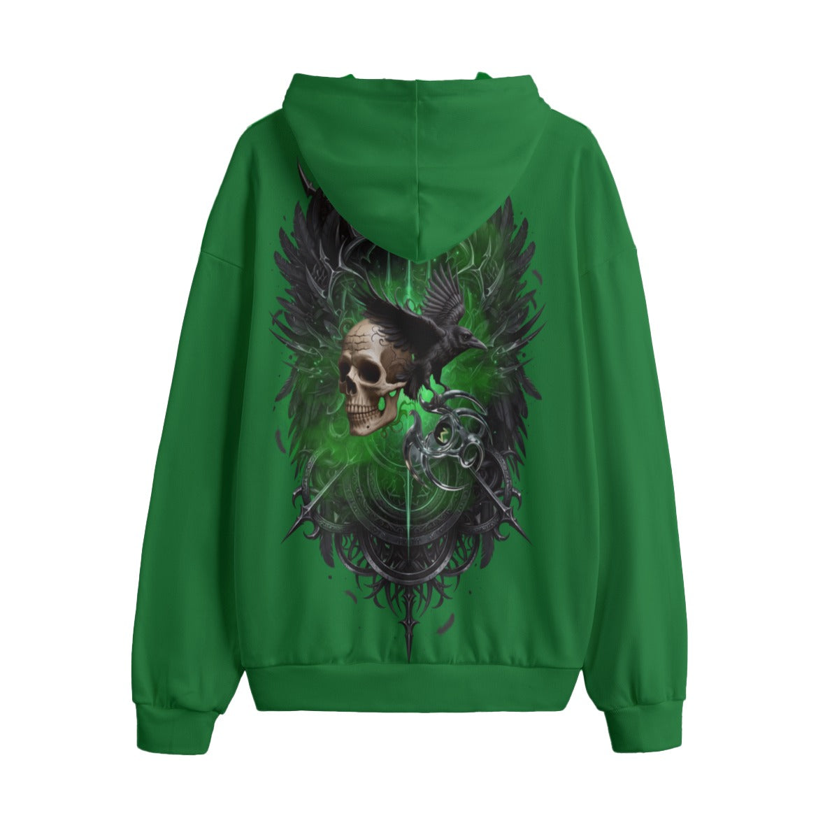 Emerald Omen Skull and Crow LKWP Hacci Fleece Hoodie