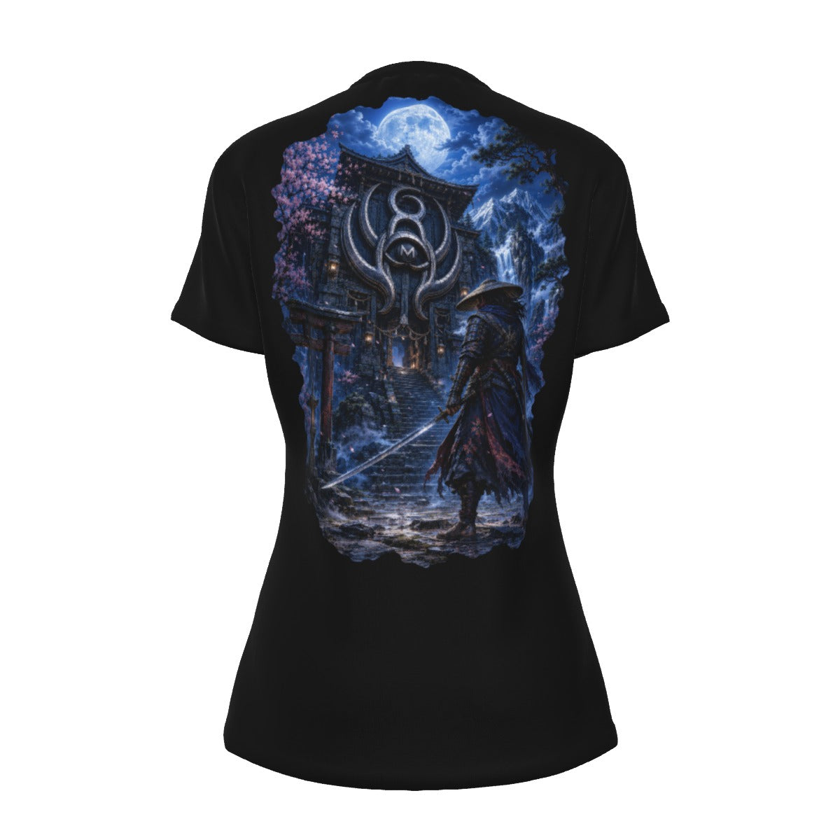 LKWP Moonlit Samurai Shrine Women’s Cotton T-Shirt – Life Knowledge Wisdom Power