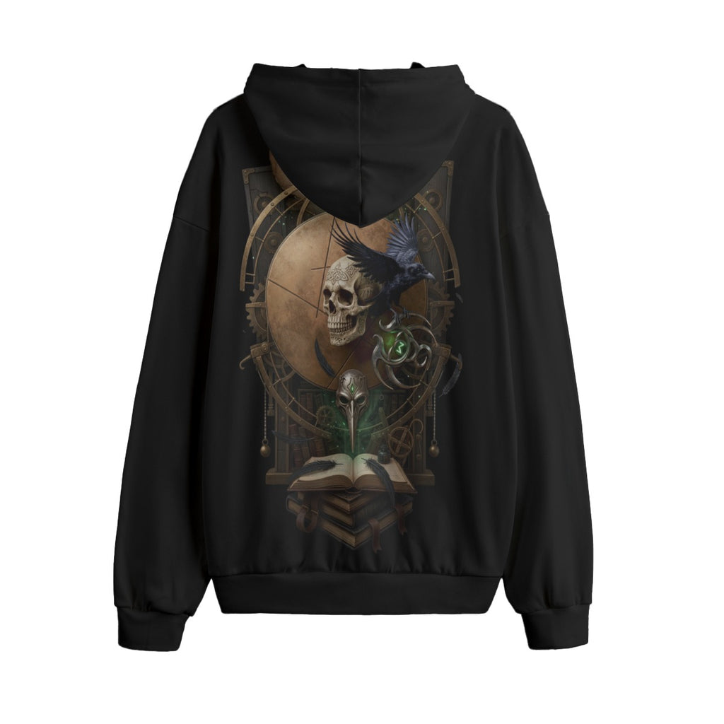 Arcane Navigator Skull and Crow LKWP Hacci Fleece Hoodie