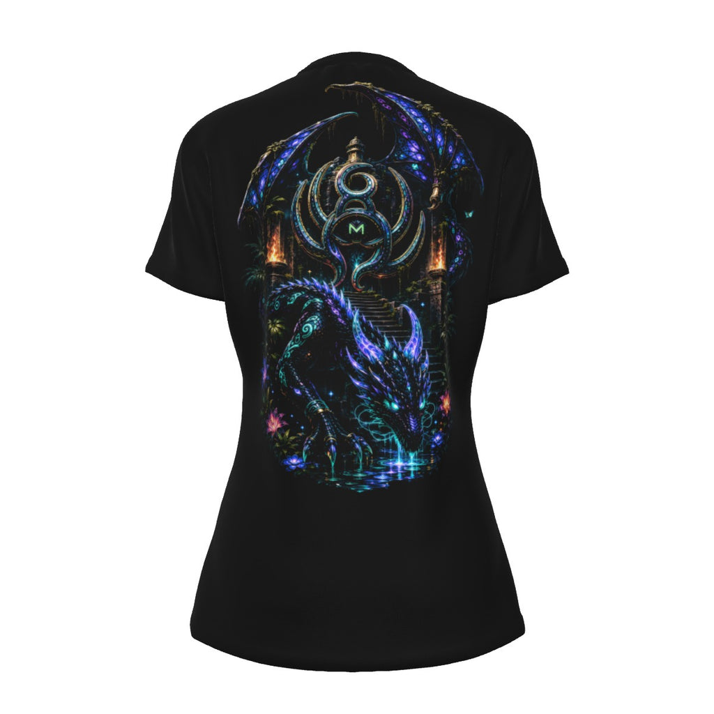 Women’s Celestial LKWP Emblem Cotton T-Shirt – Life Knowledge Wisdom Power Gothic Graphic Tee