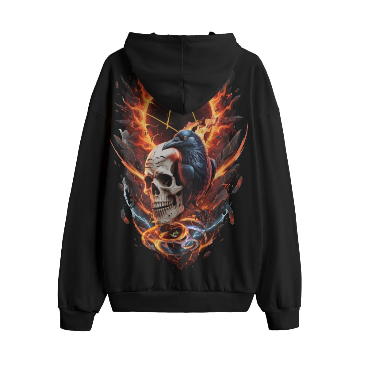 Inferno Eclipse Skull and Crow LKWP Hacci Fleece Hoodie