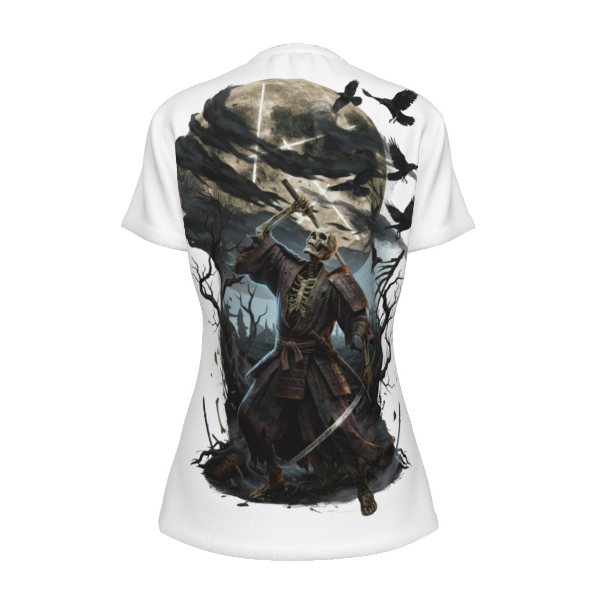 Moonlit Ronin Skull and Crow LKWP Women’s Cotton T-Shirt