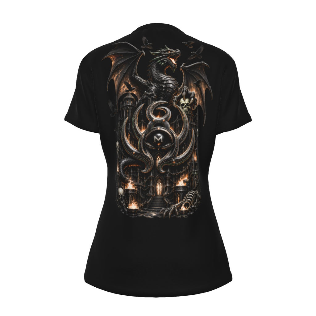 LKWP Gothic Dragon Citadel Women’s Cotton T-Shirt – Life Knowledge Wisdom Power