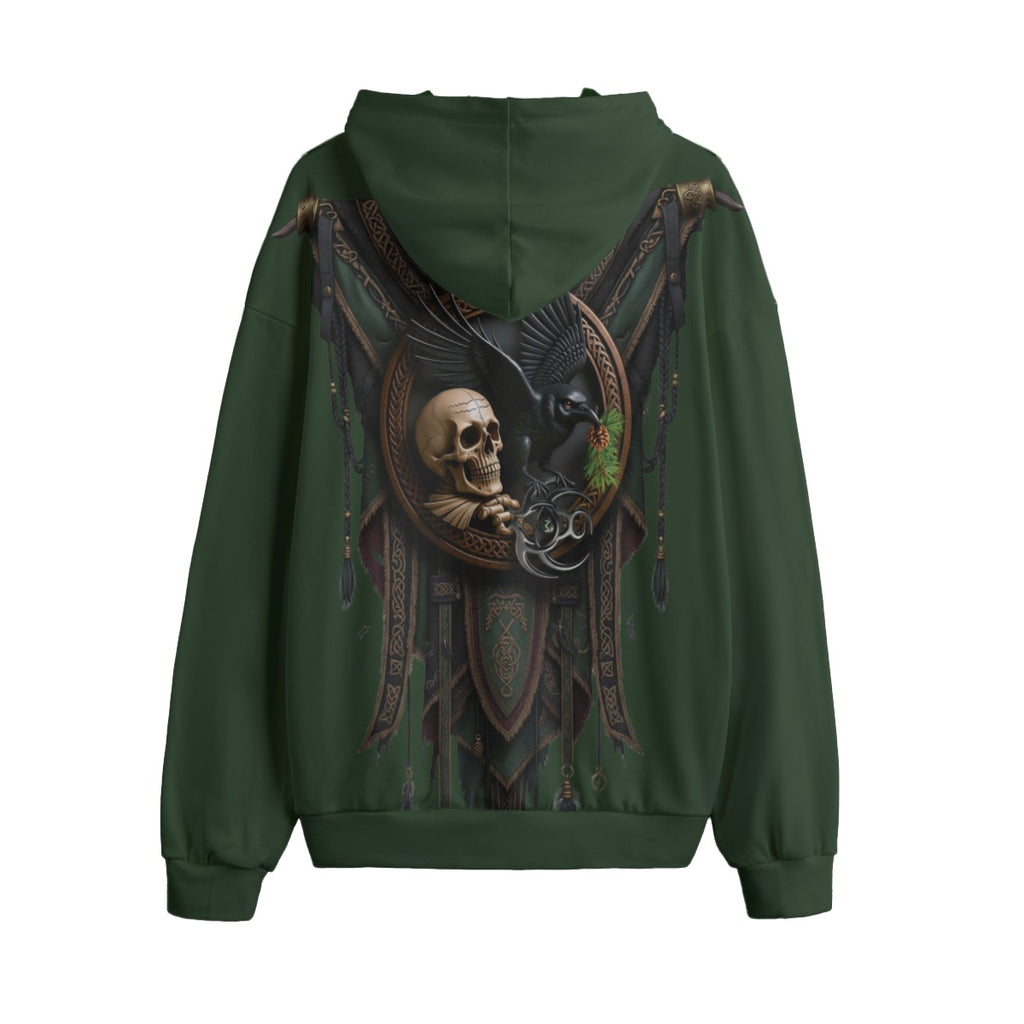 Raven Relic Skull and Crow LKWP Hacci Fleece Hoodie
