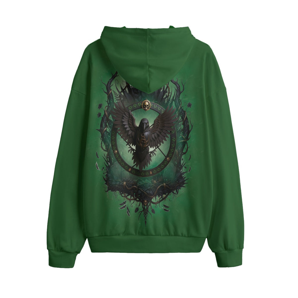 Emerald Omen Skull and Crow LKWP Hacci Fleece Hoodie