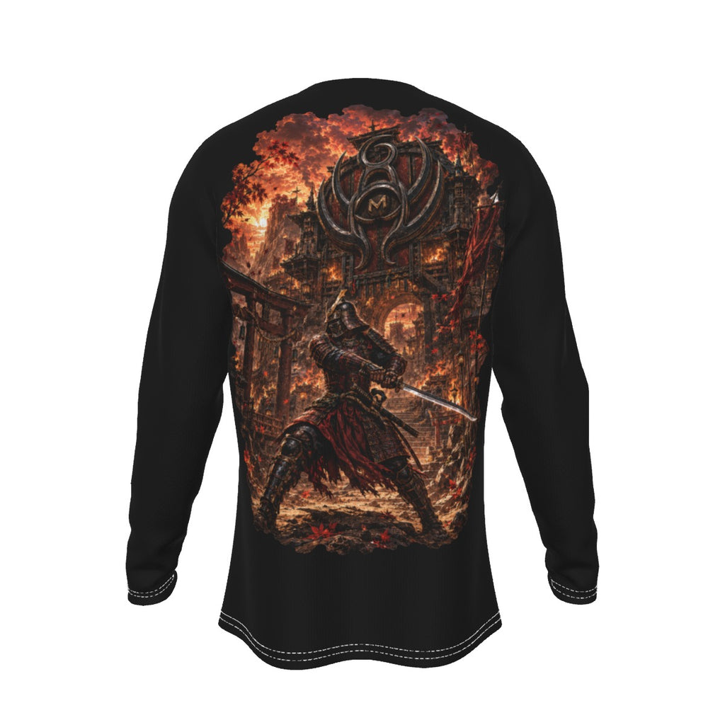 LKWP Burning Samurai Temple Long-Sleeve Shirt – Life Knowledge Wisdom Power