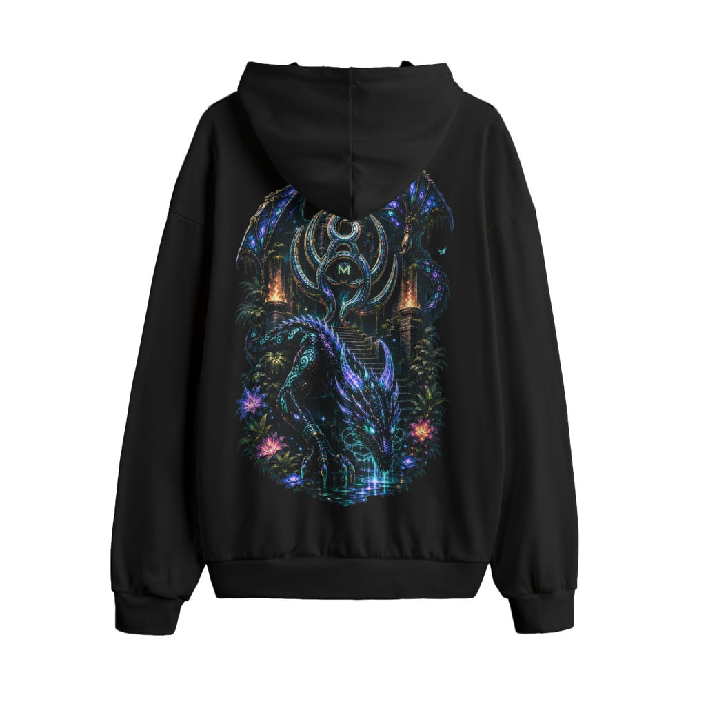Celestial LKWP Neon Dragon Temple Hacci Fleece Hoodie – Life Knowledge Wisdom Power