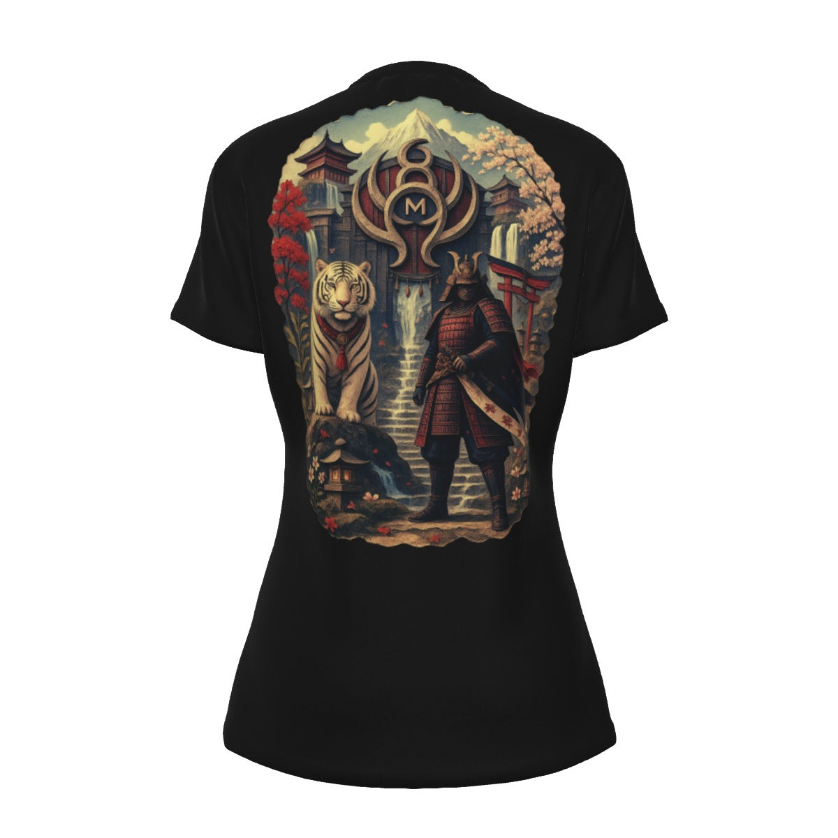 LKWP White Tiger Samurai Temple Women’s Cotton T-Shirt – Life Knowledge Wisdom Power