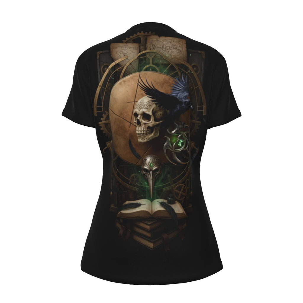 Arcane Navigator Skull and Crow LKWP Women’s Cotton T-Shirt