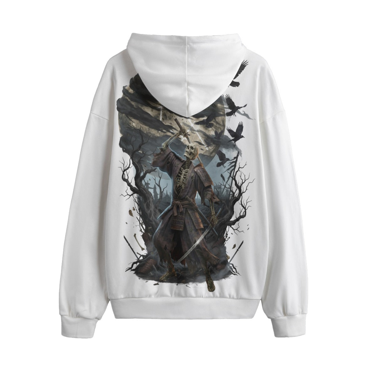 Moonlit Ronin Skull and Crow LKWP Hacci Fleece Hoodie