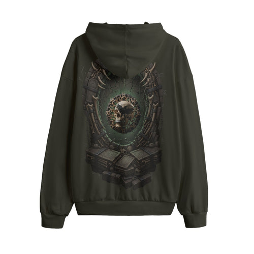 Ancient Portal Skull and Crow LKWP Hacci Fleece Hoodie