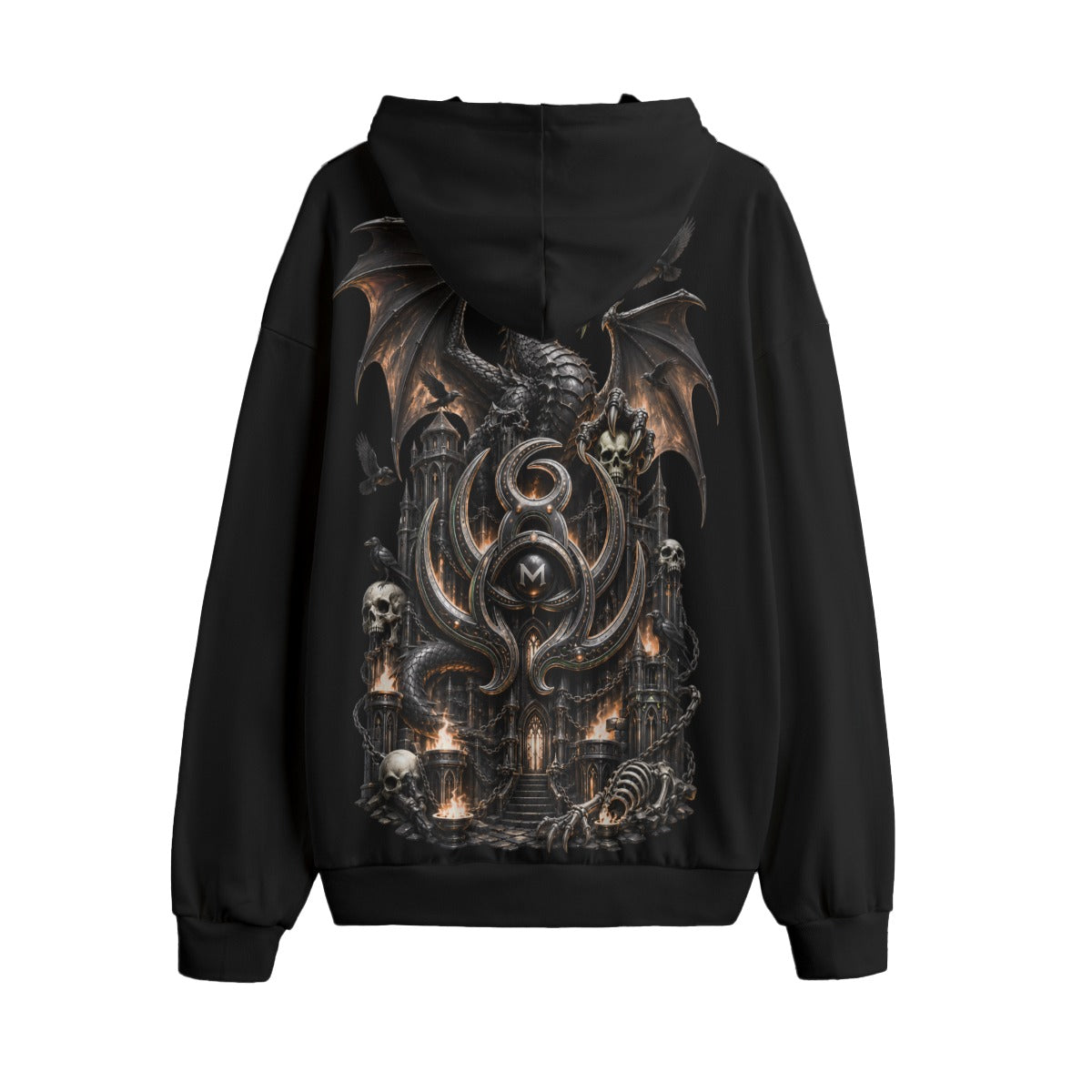 LKWP Emerald Moon Dragon Hacci Fleece Hoodie – Life Knowledge Wisdom Power