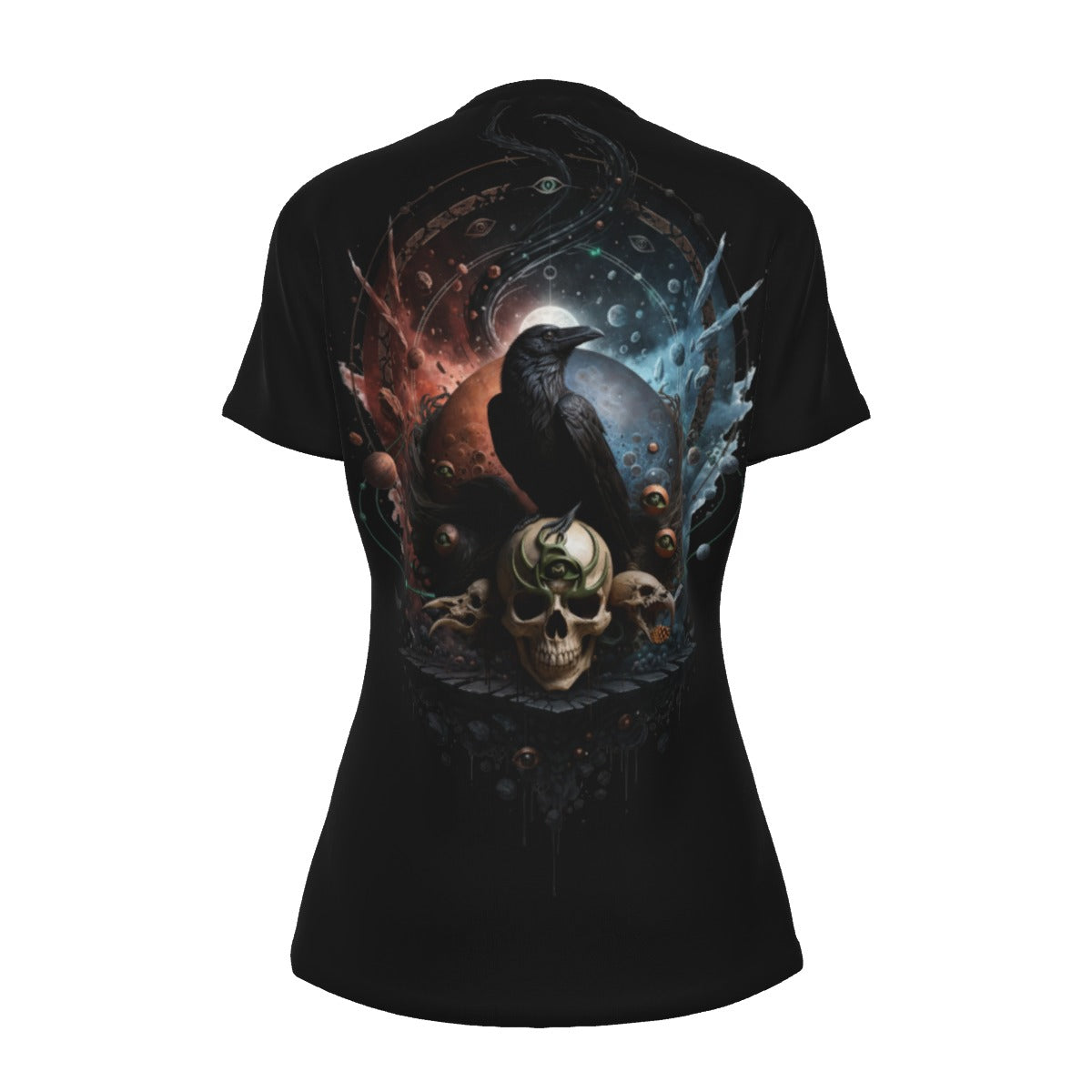 Cosmic Balance Skull and Crow LKWP Women’s Cotton T-Shirt